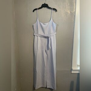 Women's Light Lavender Belted Spaghetti Strap jumpsuit